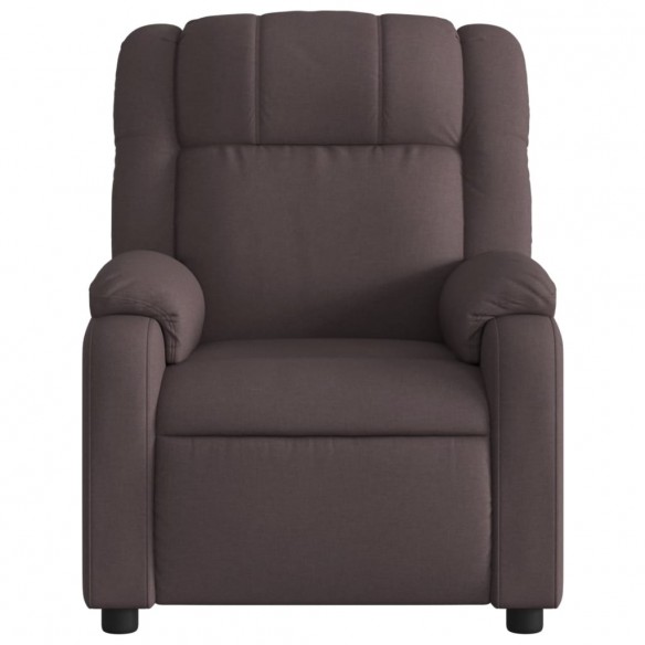 Fauteuil de massage inclinable électrique Marron foncé Tissu