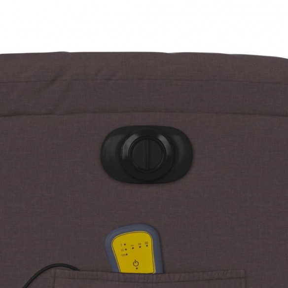 Fauteuil de massage inclinable électrique Marron foncé Tissu