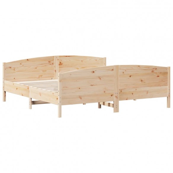 Lit avec tête de lit 200x200 cm Bois de pin massif