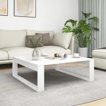 Table basse Blanc 100x100x35 cm Aggloméré