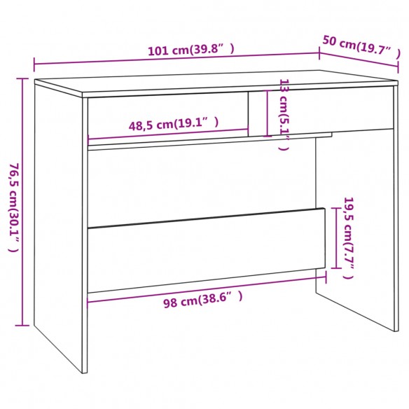 Bureau Noir 101x50x76,5 cm Aggloméré Bureau Noir 101x50x76,5 cm Aggloméré