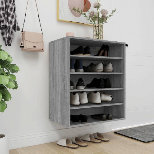 Meuble à chaussures Sonoma gris 60x35x70 cm 