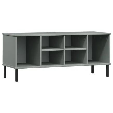 Étagère à chaussures pieds en métal Gris 106x35x45 cm Bois OSLO 2