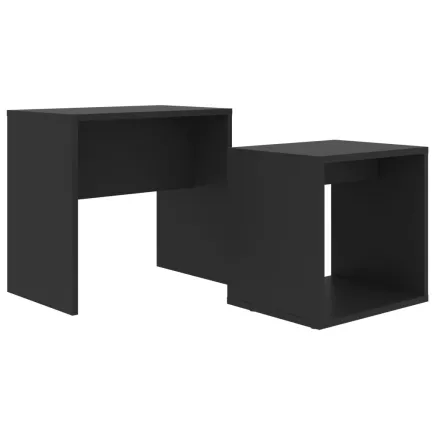 Ensemble de tables basses Noir 48x30x45 cm Aggloméré 2