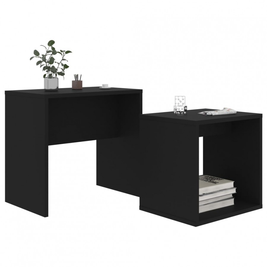Ensemble de tables basses Noir 48x30x45 cm Aggloméré