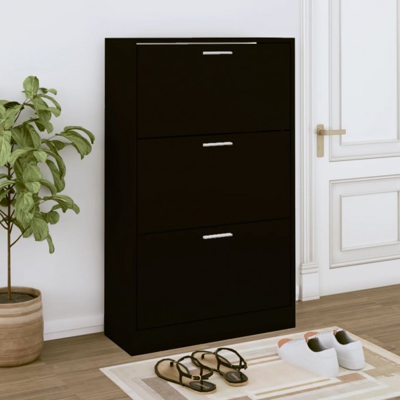 Armoire à chaussures Noir 63x24x103 cm 