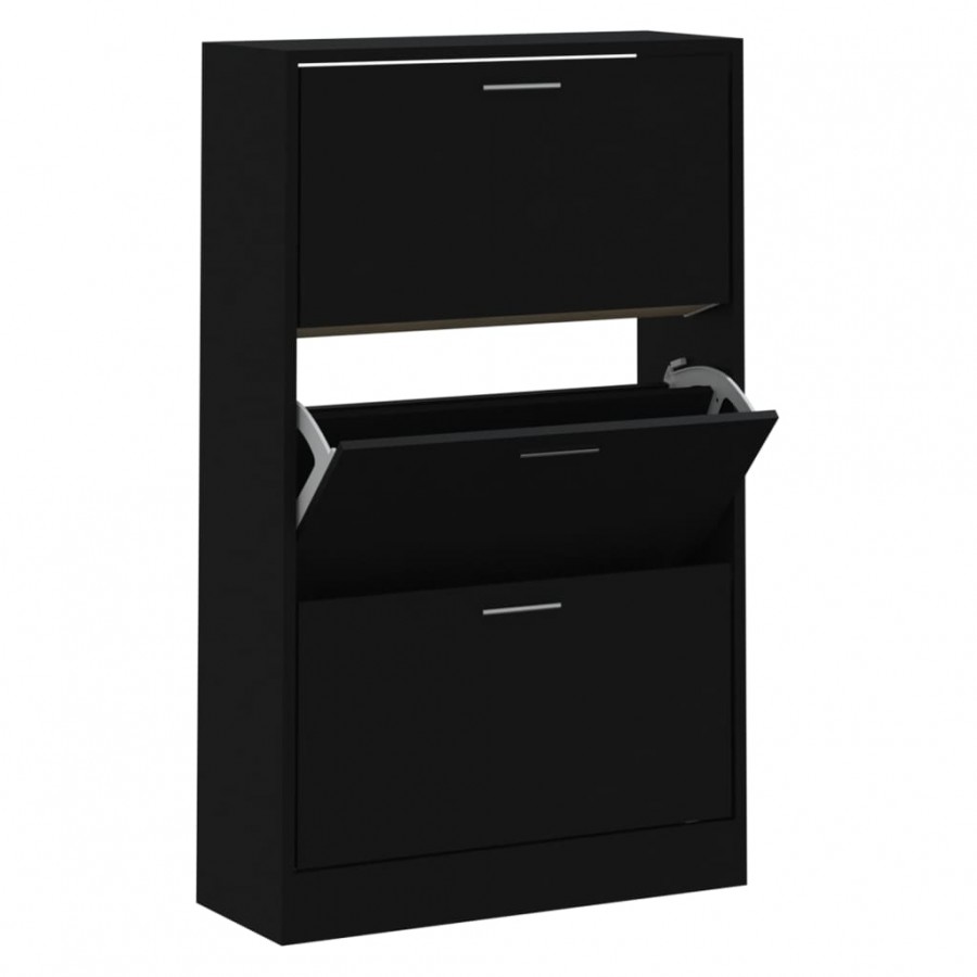 Armoire à chaussures Noir 63x24x103 cm 