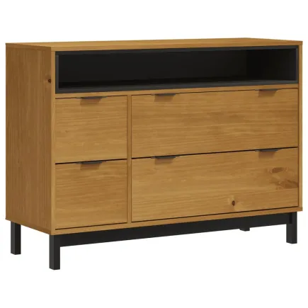 Commode FLAM 110x40x80 cm bois de pin massif 2