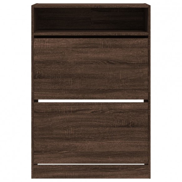 Armoire à chaussures 2 tiroirs rabattables chêne marron