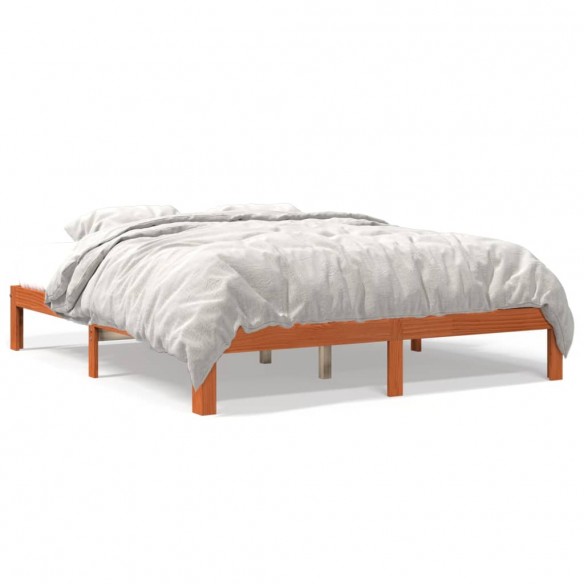 Lit cire marron 180x200 cm bois de pin massif