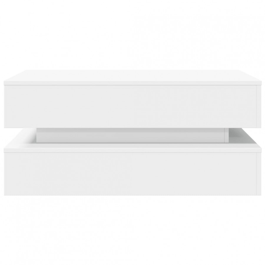 Table basse avec lumières LED blanc 90x50x40 cm