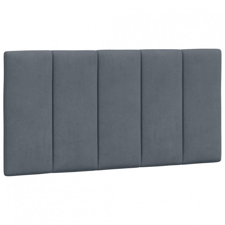 Coussin de tête de lit gris foncé 100 cm velours
