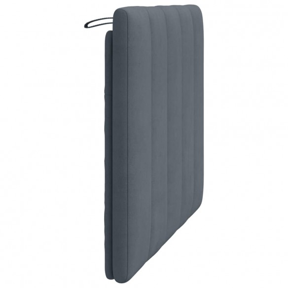 Coussin de tête de lit gris foncé 100 cm velours