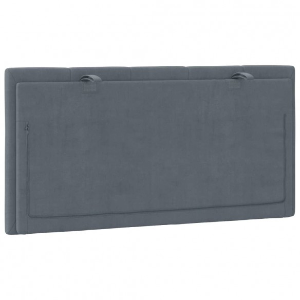Coussin de tête de lit gris foncé 100 cm velours