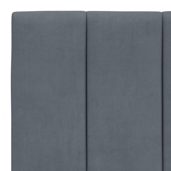 Coussin de tête de lit gris foncé 100 cm velours