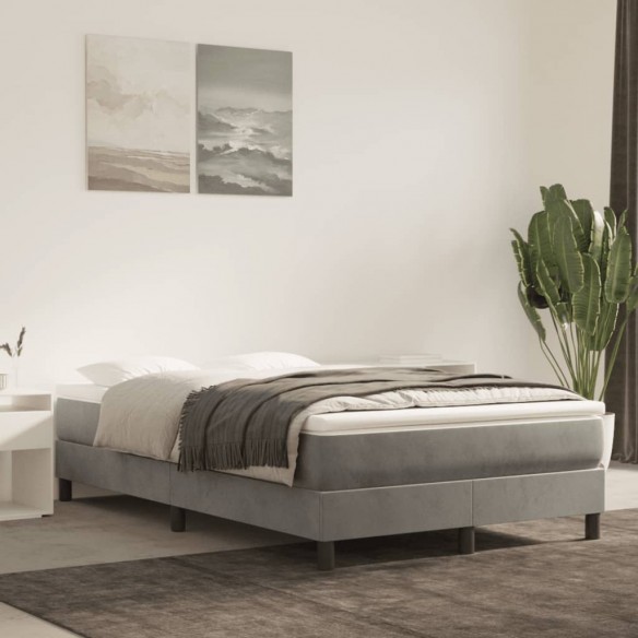 Lit Gris clair 120x200 cm Velours