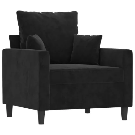 Fauteuil Noir 60 cm Velours 2