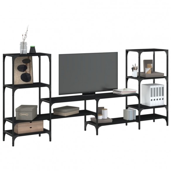 Meuble TV noir 206,5x28,5x95 cm 