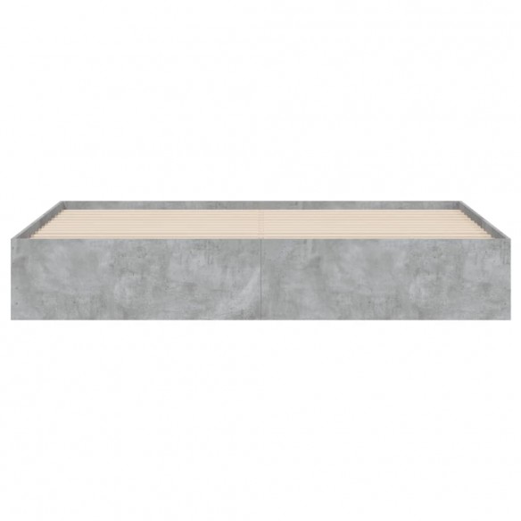 Lit à tiroirs gris béton 160x200 cm bois d'ingénierie