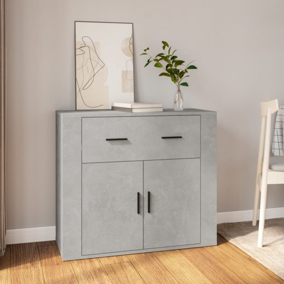Buffet Gris béton 80x33x70 cm 