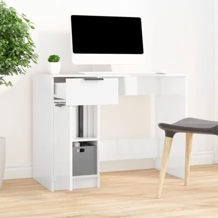 Bureau Blanc brillant 100x50x75 cm 