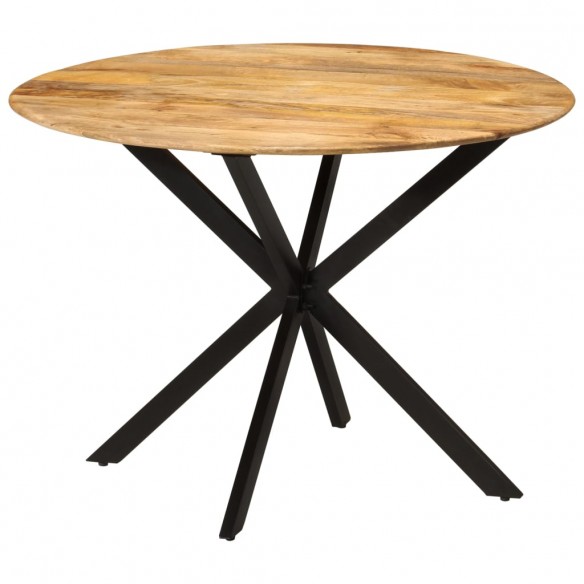 Table à dîner Ø110x78 cm Bois de manguier massif et acier Table à dîner Ø110x78 cm Bois de manguier massif et acier