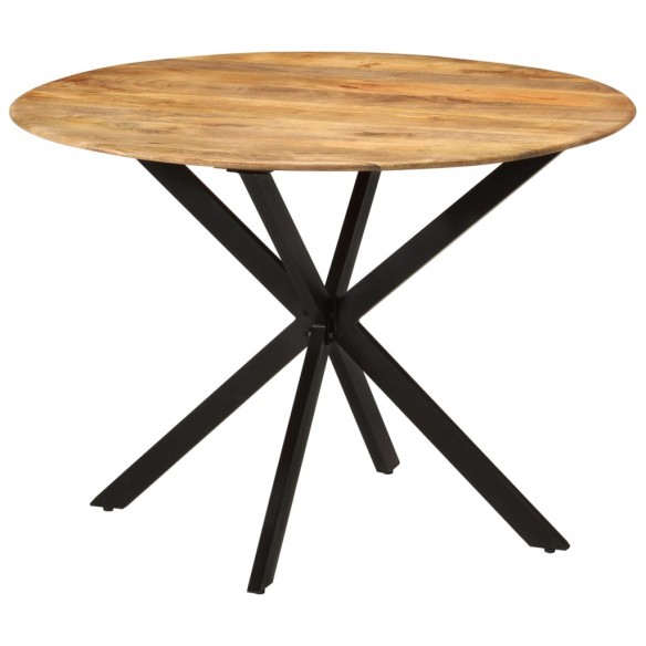 Table à dîner Ø110x78 cm Bois de manguier massif et acier Table à dîner Ø110x78 cm Bois de manguier massif et acier