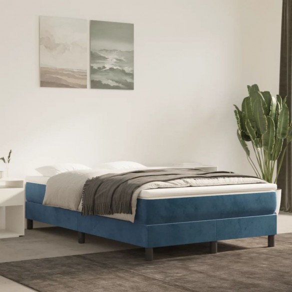 Lit Bleu foncé 120x200 cm Velours