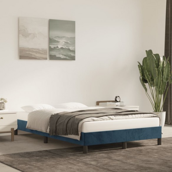 Lit Bleu foncé 120x200 cm Velours