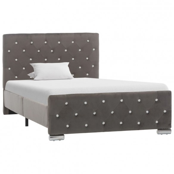 Lit Gris Velours 100x200 cm