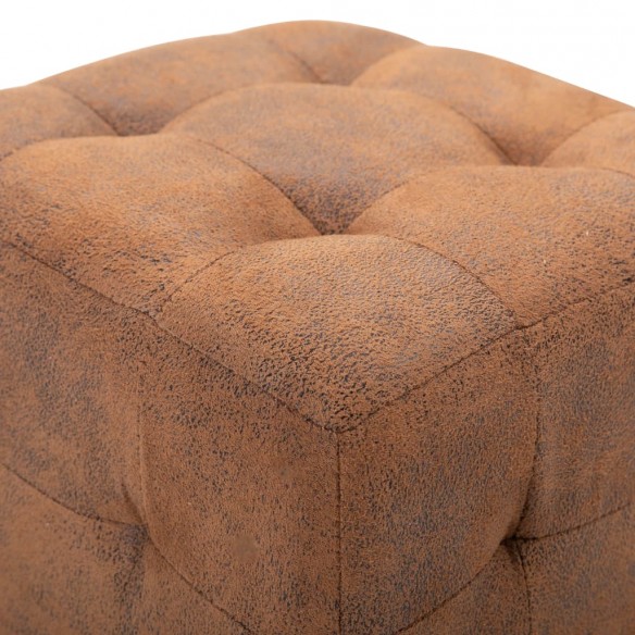 2 pcs Poufs Marron 30 x 30 x 30 cm Similicuir daim 2 pcs Poufs Marron 30 x 30 x 30 cm Similicuir daim