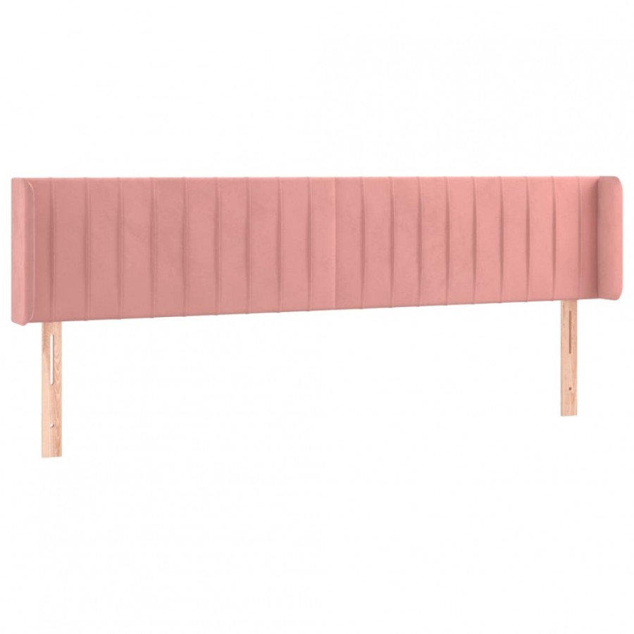 Tête de lit avec oreilles Rose 203x16x78/88 cm Velours