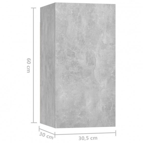 Ensemble de meuble TV 10 pcs Gris béton Aggloméré