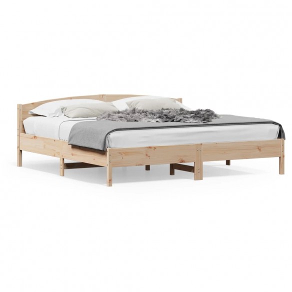 Lit avec tête de lit 180x200 cm bois de pin massif
