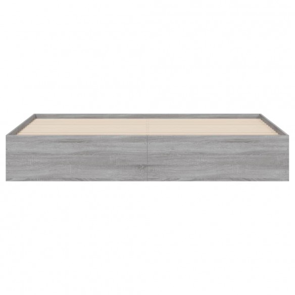 Lit à tiroirs sonoma gris 160x200 cm bois d'ingénierie