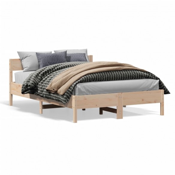 Lit avec tête de lit 120x190 cm bois de pin massif