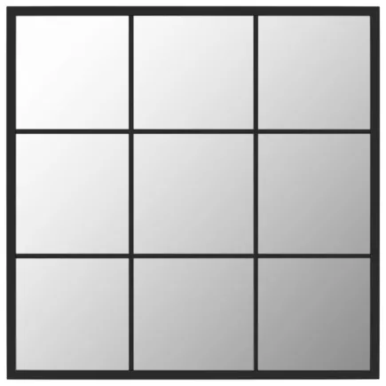 Miroir mural noir 60x60 cm métal 2