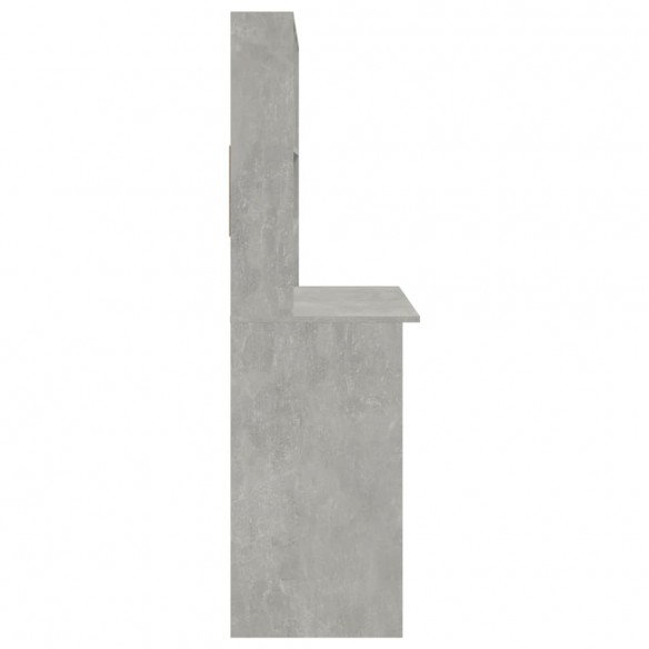 Bureau avec étagères Gris béton 102x45x148 cm 