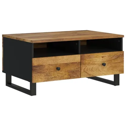 Table basse 80x54x40 cm Bois de manguier solide et d'ingénierie 2