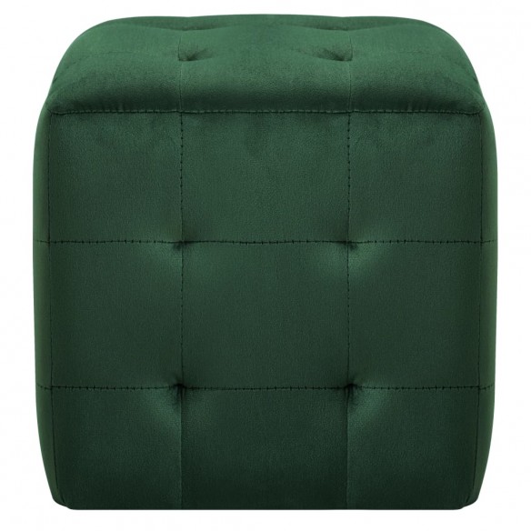 2 pcs Poufs Vert 30 x 30 x 30 cm Tissu velours 2 pcs Poufs Vert 30 x 30 x 30 cm Tissu velours