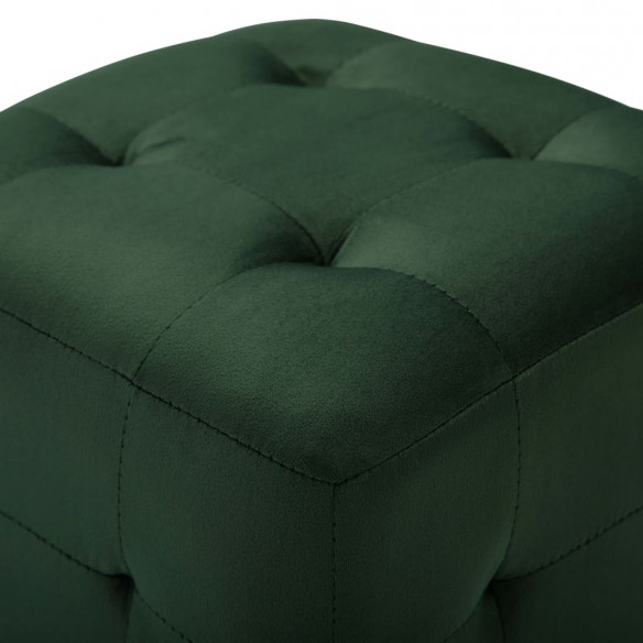 2 pcs Poufs Vert 30 x 30 x 30 cm Tissu velours 2 pcs Poufs Vert 30 x 30 x 30 cm Tissu velours