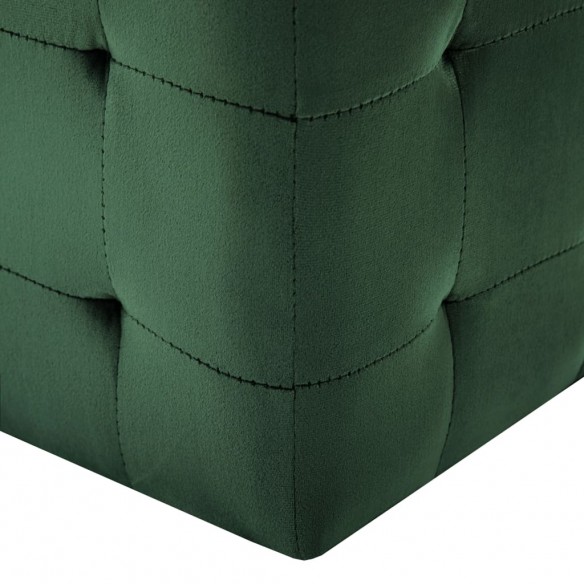2 pcs Poufs Vert 30 x 30 x 30 cm Tissu velours 2 pcs Poufs Vert 30 x 30 x 30 cm Tissu velours