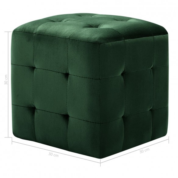 2 pcs Poufs Vert 30 x 30 x 30 cm Tissu velours 2 pcs Poufs Vert 30 x 30 x 30 cm Tissu velours