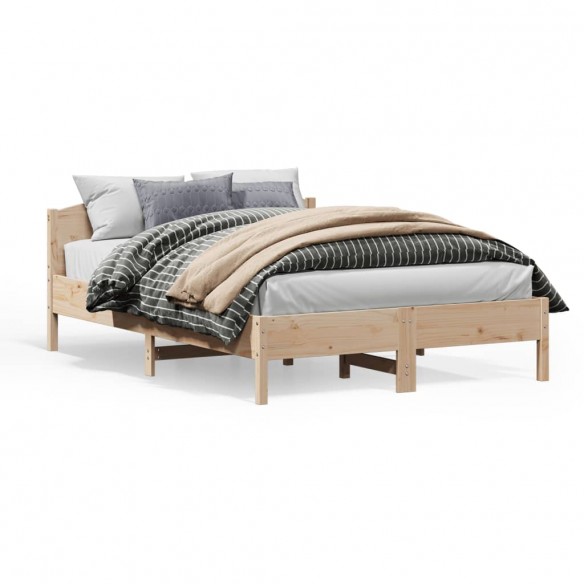 Lit avec tête de lit 160x200 cm bois de pin massif