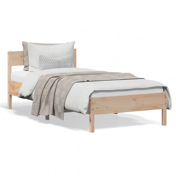 Lit avec tête de lit 90x190 cm bois de pin massif