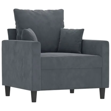 Fauteuil Gris foncé 60 cm Velours 2
