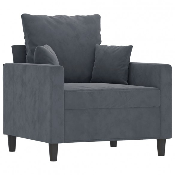 Fauteuil Gris foncé 60 cm Velours Fauteuil Gris foncé 60 cm Velours