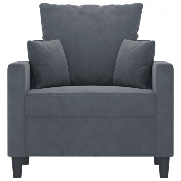 Fauteuil Gris foncé 60 cm Velours Fauteuil Gris foncé 60 cm Velours