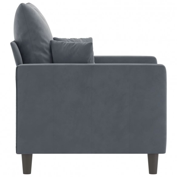 Fauteuil Gris foncé 60 cm Velours Fauteuil Gris foncé 60 cm Velours