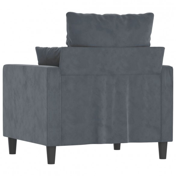 Fauteuil Gris foncé 60 cm Velours Fauteuil Gris foncé 60 cm Velours